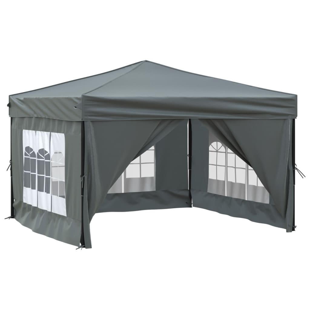 Partytent inklapbaar met zijwanden 3x3 m antracietkleurig is nu te koop bij PeponiXL, paradijselijk wonen!