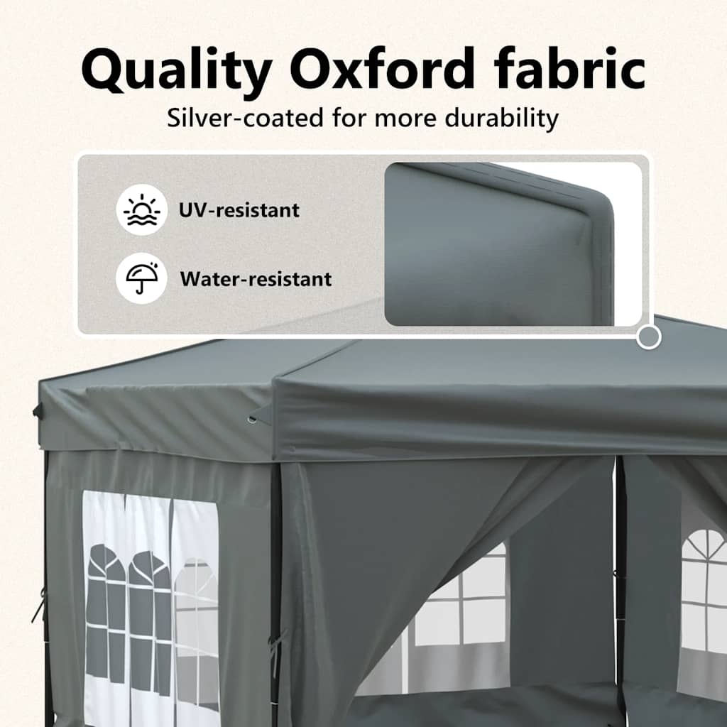 Partytent inklapbaar met zijwanden 3x3 m antracietkleurig is nu te koop bij PeponiXL, paradijselijk wonen!