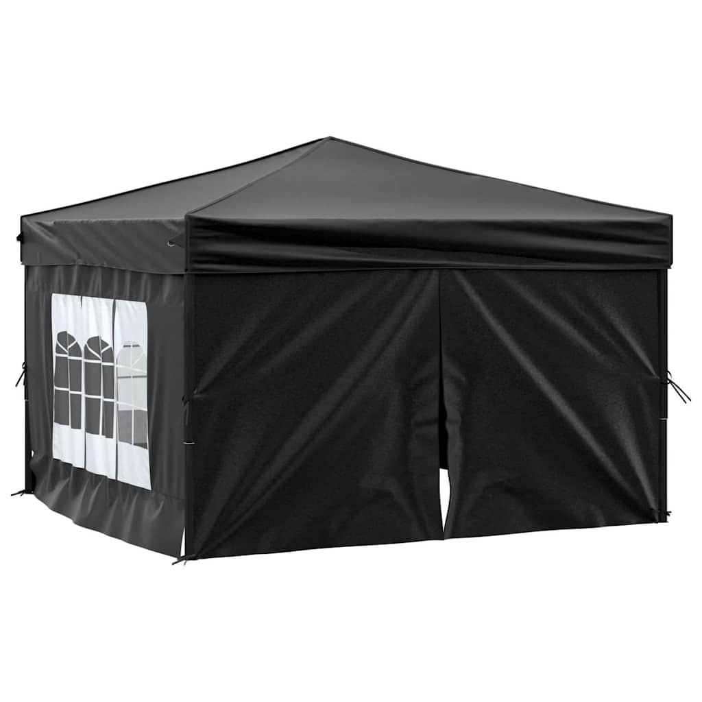 Partytent inklapbaar met zijwanden 3x3 m zwart is nu te koop bij PeponiXL, paradijselijk wonen!