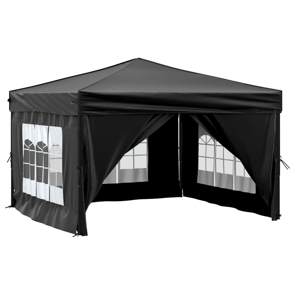 Partytent inklapbaar met zijwanden 3x3 m zwart is nu te koop bij PeponiXL, paradijselijk wonen!