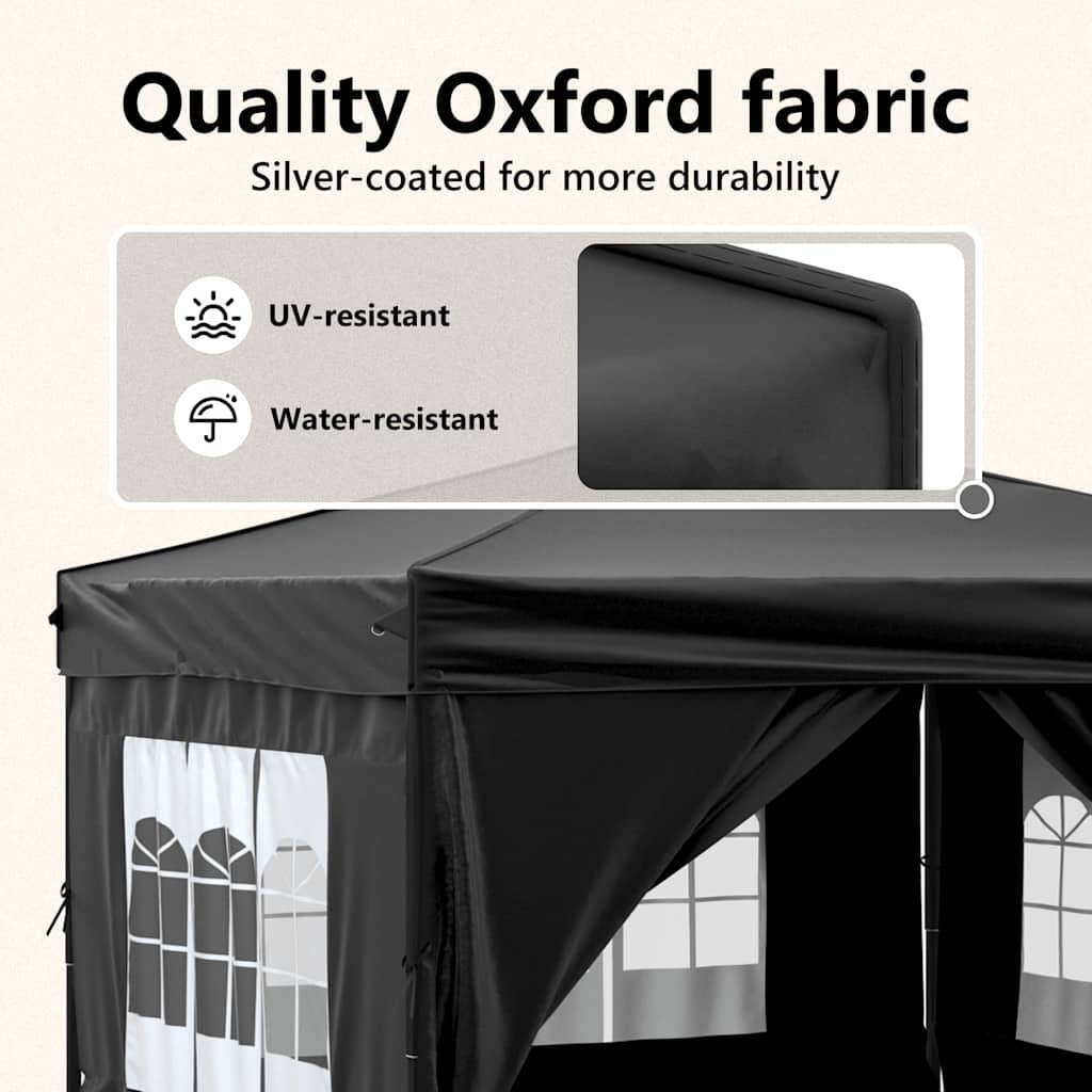 Partytent inklapbaar met zijwanden 3x3 m zwart is nu te koop bij PeponiXL, paradijselijk wonen!