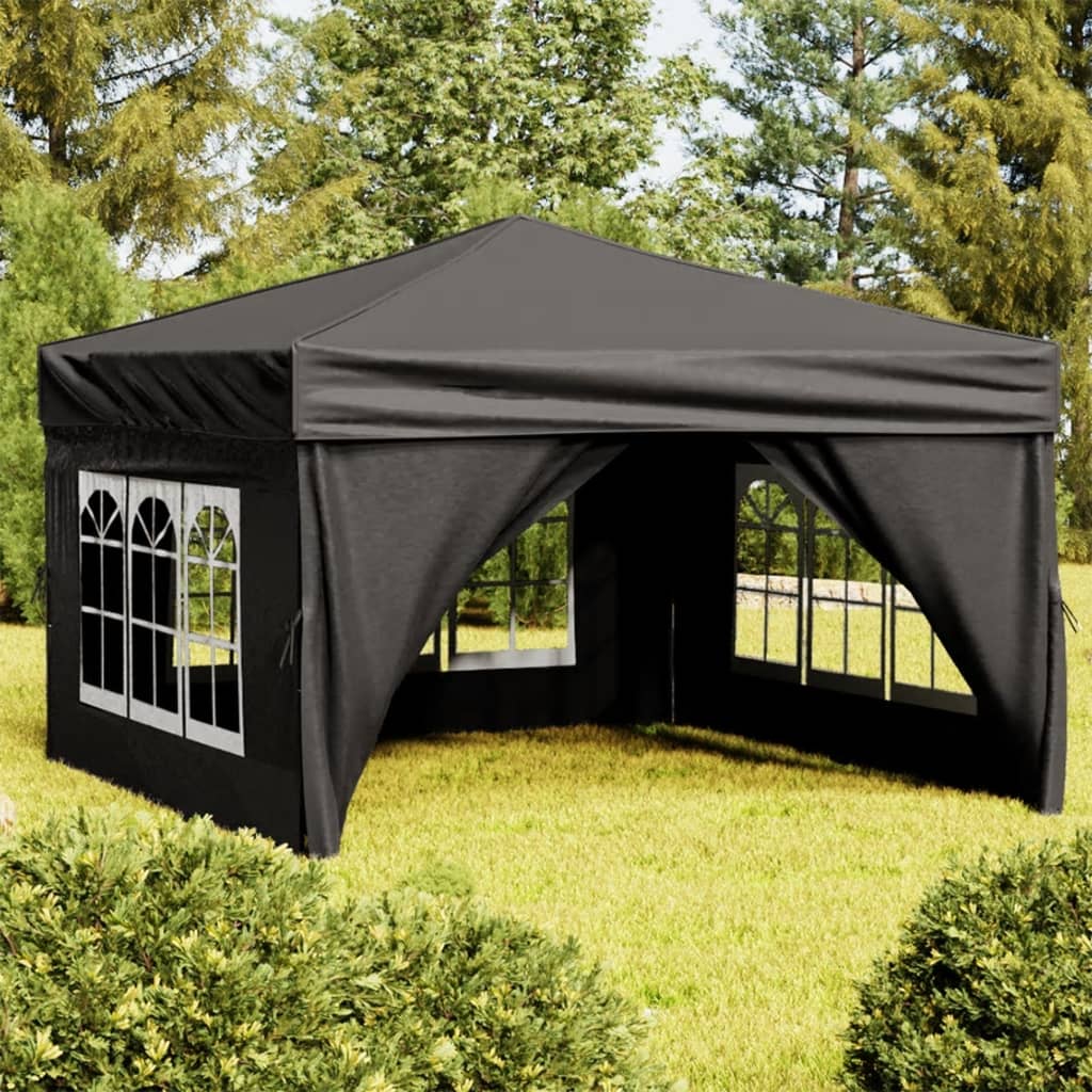 Partytent inklapbaar met zijwanden 3x3 m zwart is nu te koop bij PeponiXL, paradijselijk wonen!