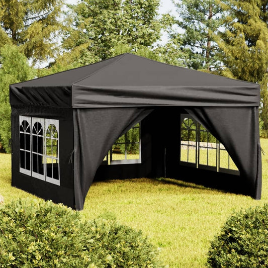 Partytent inklapbaar met zijwanden 3x3 m zwart is nu te koop bij PeponiXL, paradijselijk wonen!