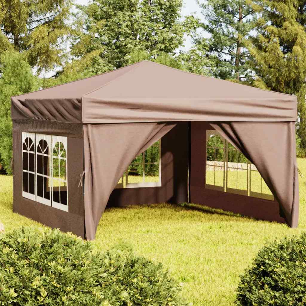 Partytent inklapbaar met zijwanden 3x3 m taupe is nu te koop bij PeponiXL, paradijselijk wonen!
