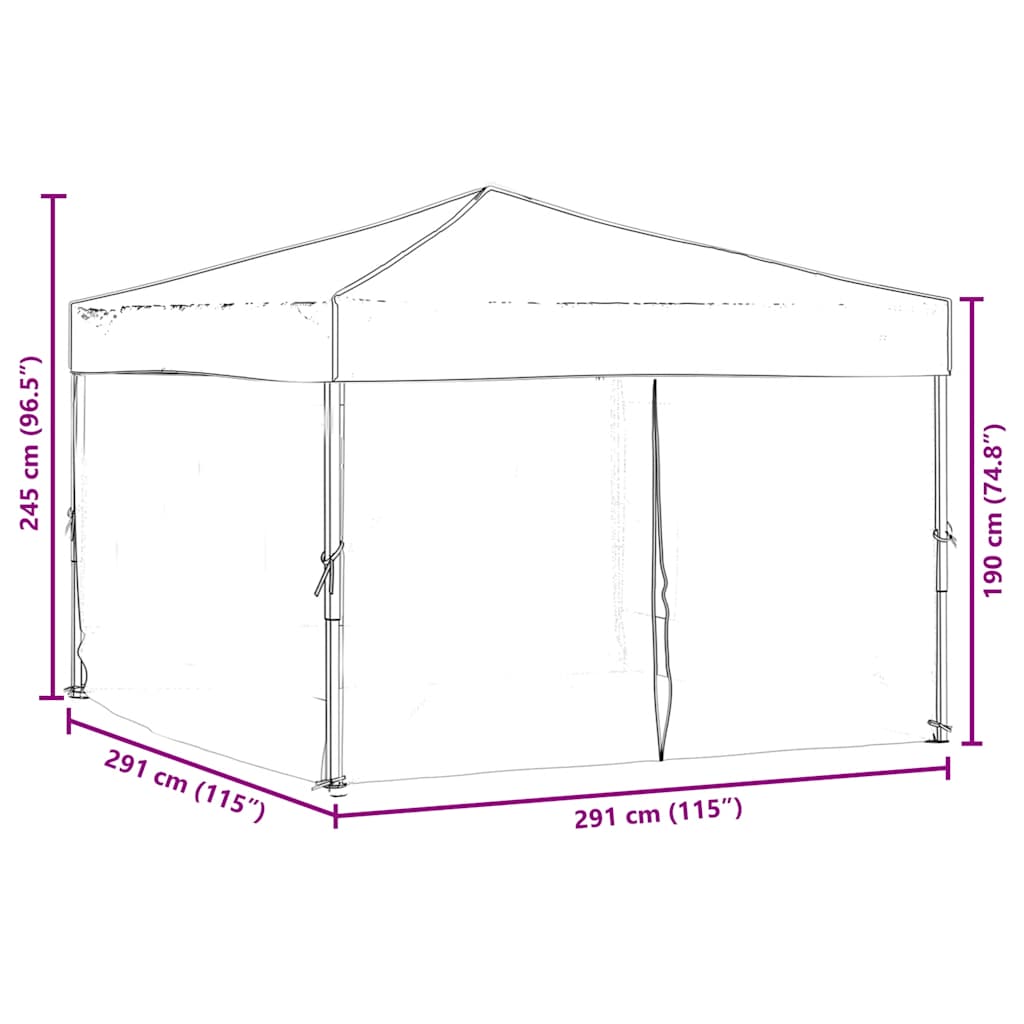 Partytent inklapbaar met zijwanden 3x3 m rood is nu te koop bij PeponiXL, paradijselijk wonen!
