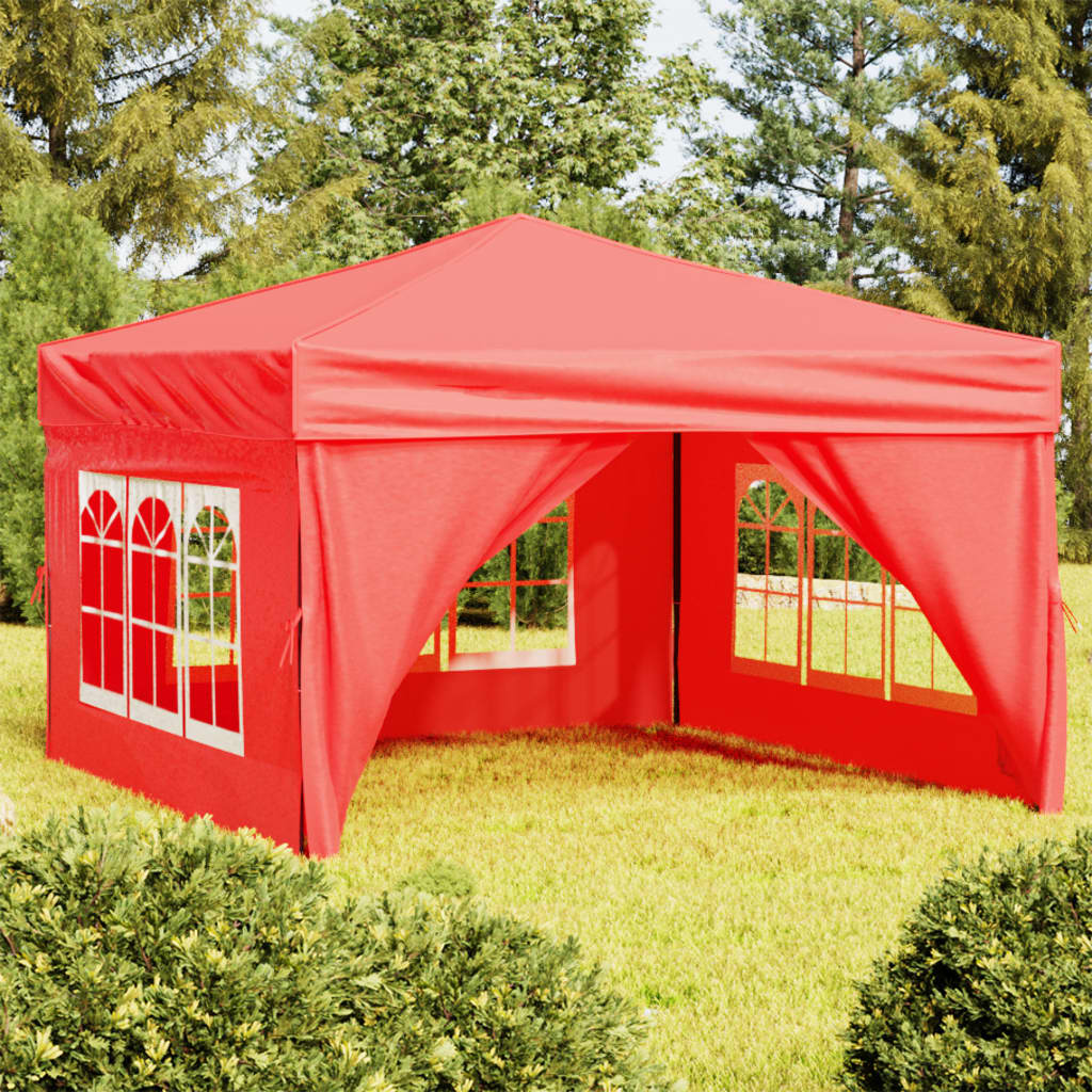 Partytent inklapbaar met zijwanden 3x3 m rood is nu te koop bij PeponiXL, paradijselijk wonen!