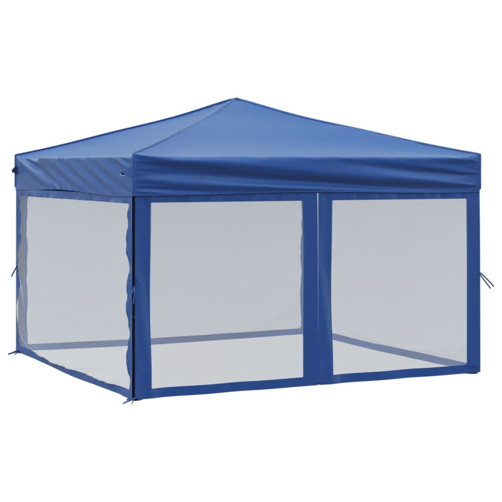 Partytent inklapbaar met zijwanden 3x3 m blauw is nu te koop bij PeponiXL, paradijselijk wonen!