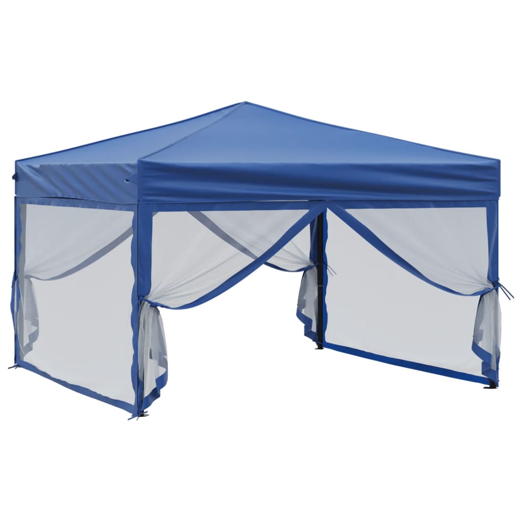 Partytent inklapbaar met zijwanden 3x3 m blauw is nu te koop bij PeponiXL, paradijselijk wonen!