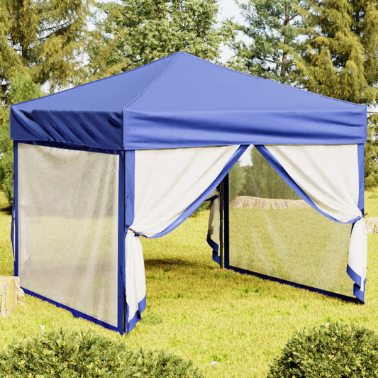 Partytent inklapbaar met zijwanden 3x3 m blauw is nu te koop bij PeponiXL, paradijselijk wonen!