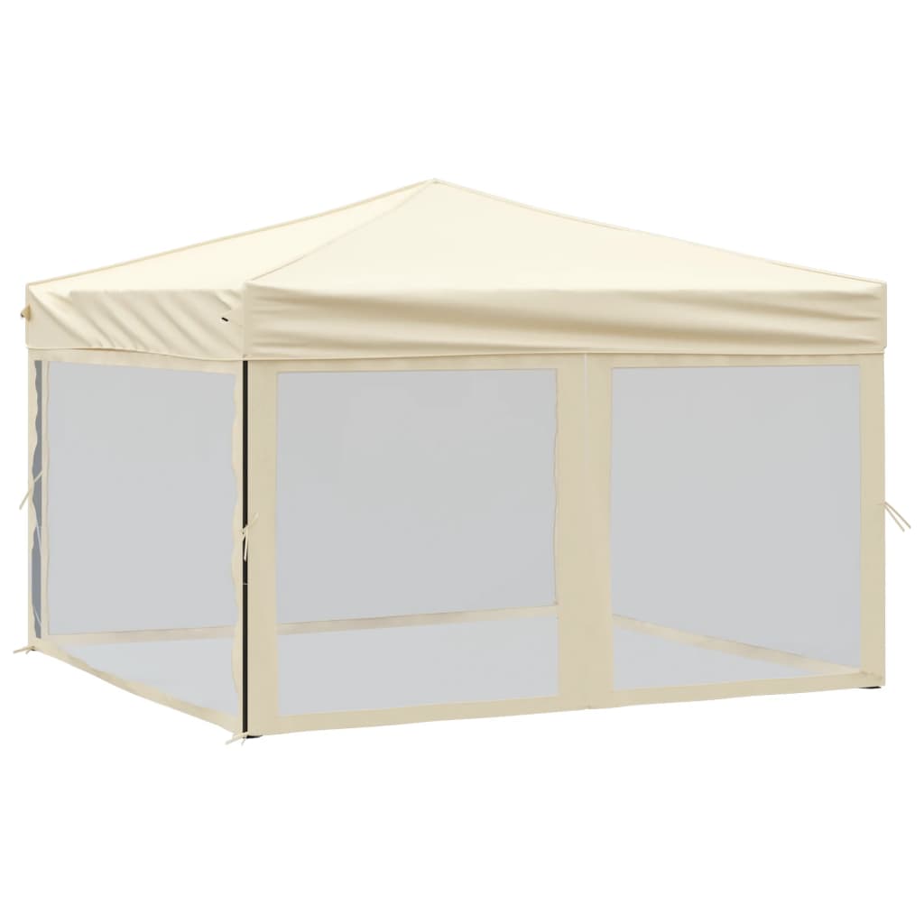 Partytent inklapbaar met zijwanden 3x3 m crèmekleurig is nu te koop bij PeponiXL, paradijselijk wonen!