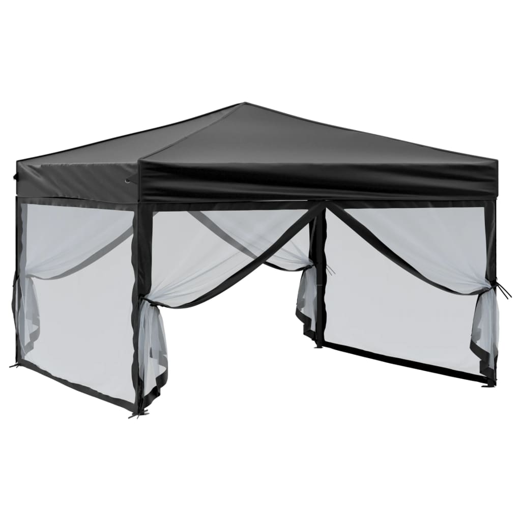 Partytent inklapbaar met zijwanden 3x3 m zwart is nu te koop bij PeponiXL, paradijselijk wonen!