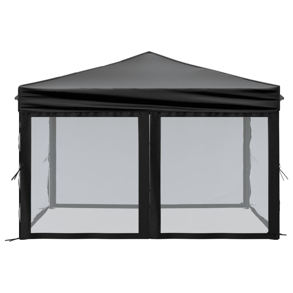 Partytent inklapbaar met zijwanden 3x3 m zwart is nu te koop bij PeponiXL, paradijselijk wonen!