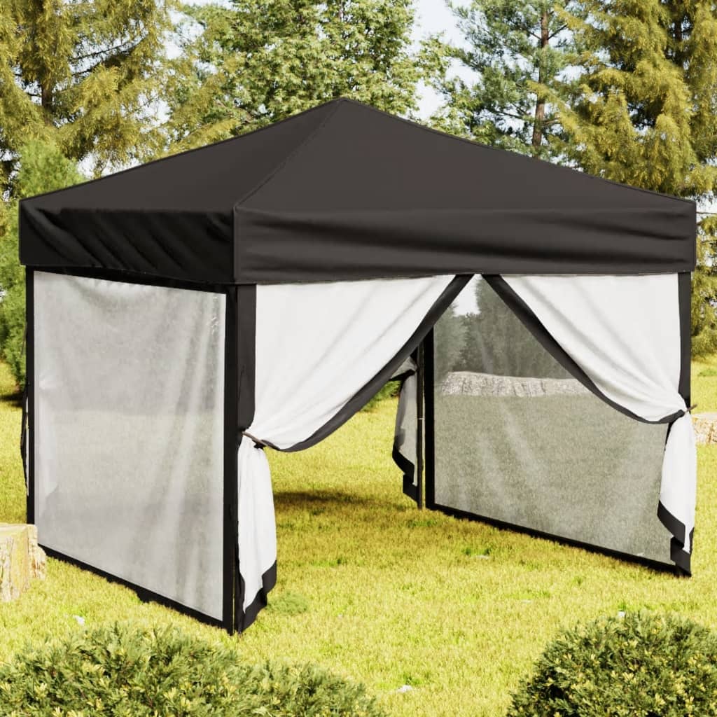 Partytent inklapbaar met zijwanden 3x3 m zwart is nu te koop bij PeponiXL, paradijselijk wonen!