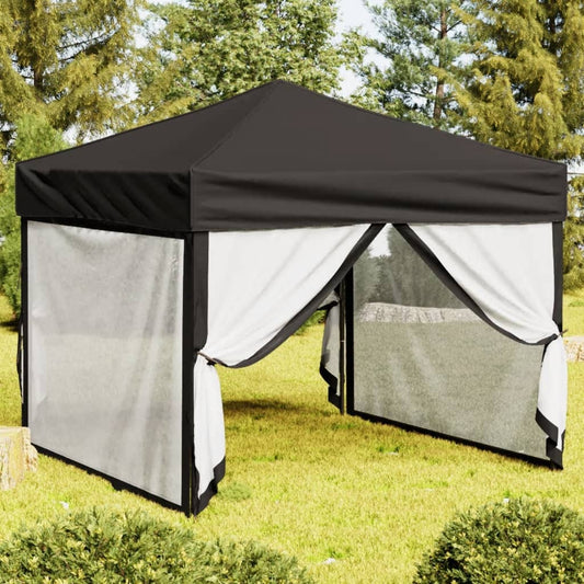Partytent inklapbaar met zijwanden 3x3 m zwart is nu te koop bij PeponiXL, paradijselijk wonen!