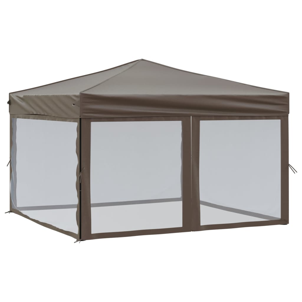 Partytent inklapbaar met zijwanden 3x3 m taupe is nu te koop bij PeponiXL, paradijselijk wonen!