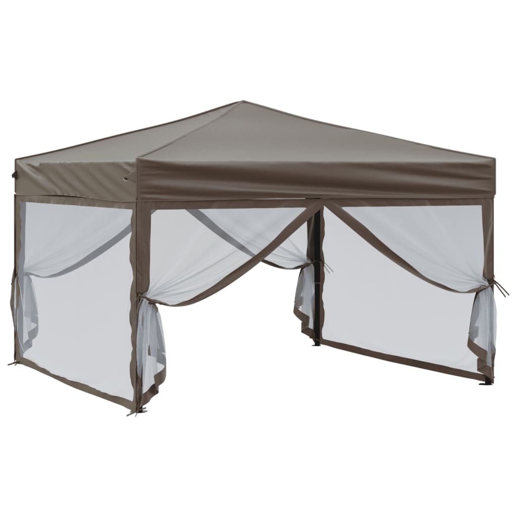 Partytent inklapbaar met zijwanden 3x3 m taupe is nu te koop bij PeponiXL, paradijselijk wonen!