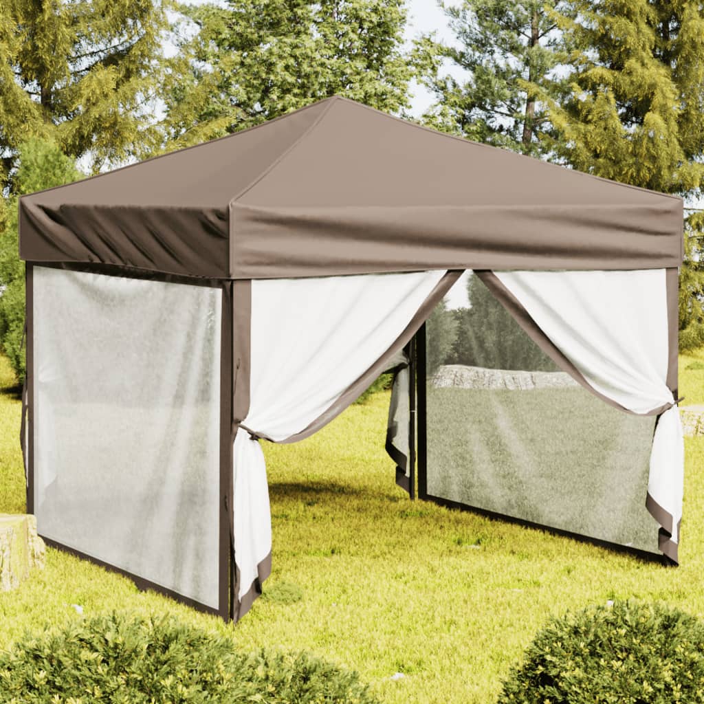 Partytent inklapbaar met zijwanden 3x3 m taupe is nu te koop bij PeponiXL, paradijselijk wonen!
