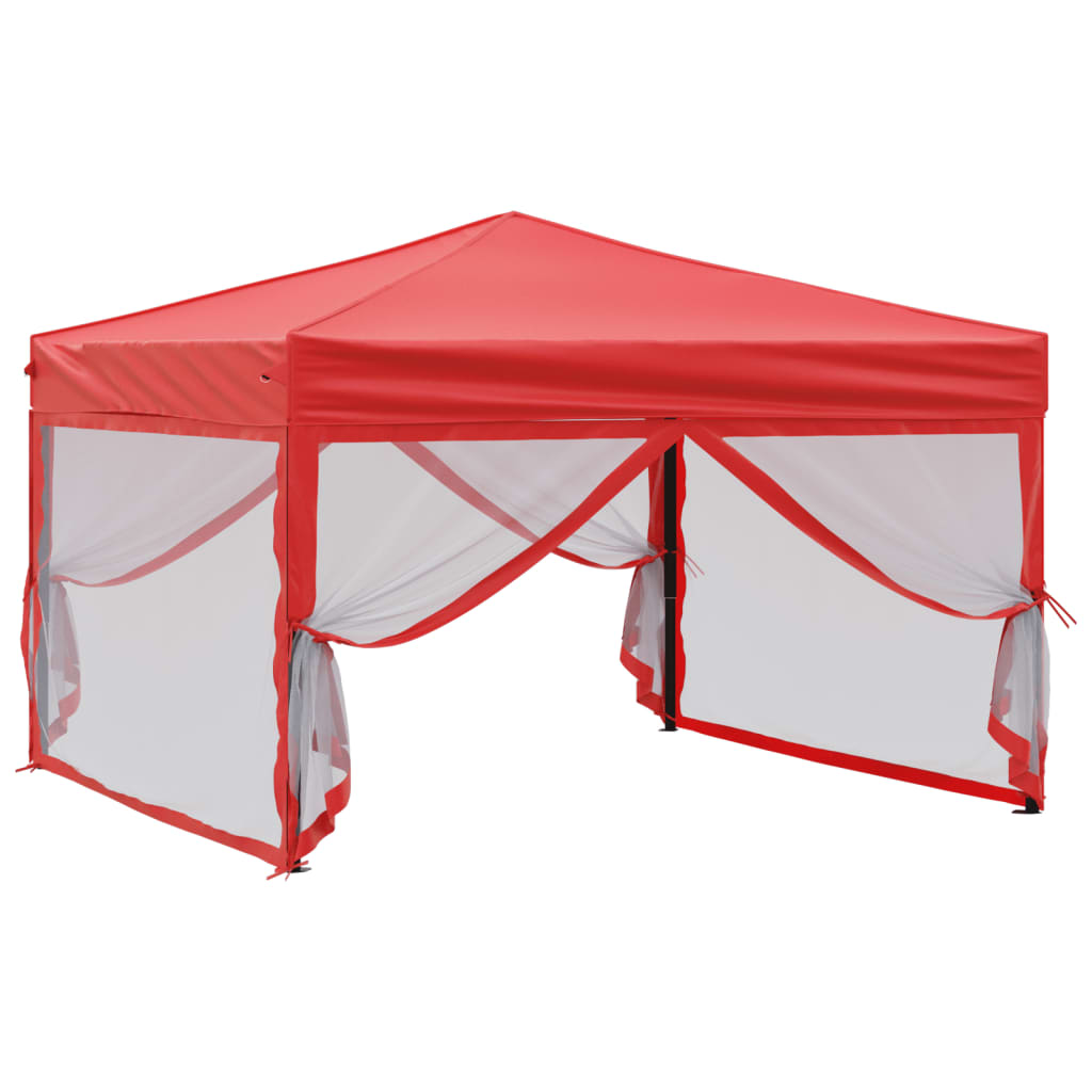 Partytent inklapbaar met zijwanden 3x3 m rood is nu te koop bij PeponiXL, paradijselijk wonen!
