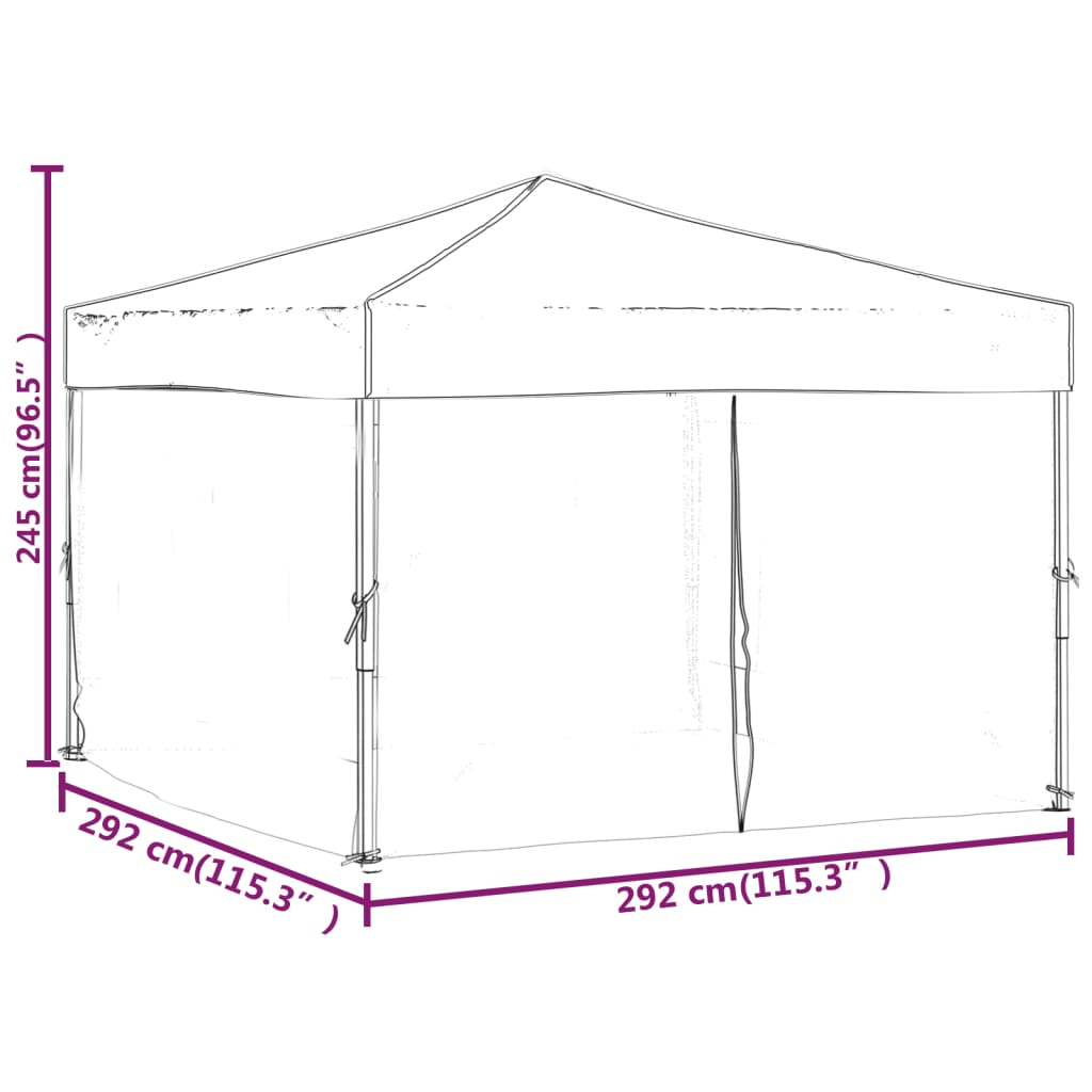 Partytent inklapbaar met zijwanden 3x3 m rood is nu te koop bij PeponiXL, paradijselijk wonen!
