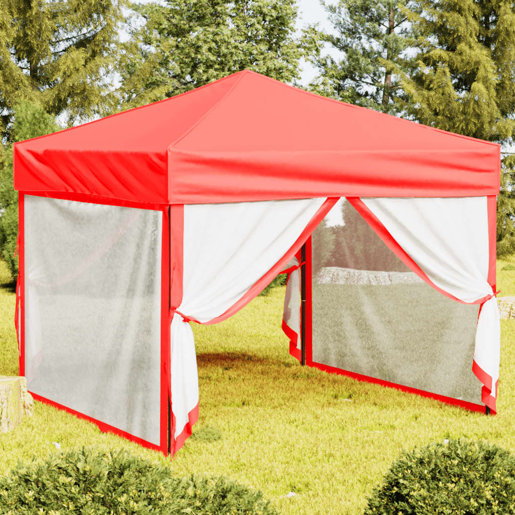 Partytent inklapbaar met zijwanden 3x3 m rood is nu te koop bij PeponiXL, paradijselijk wonen!