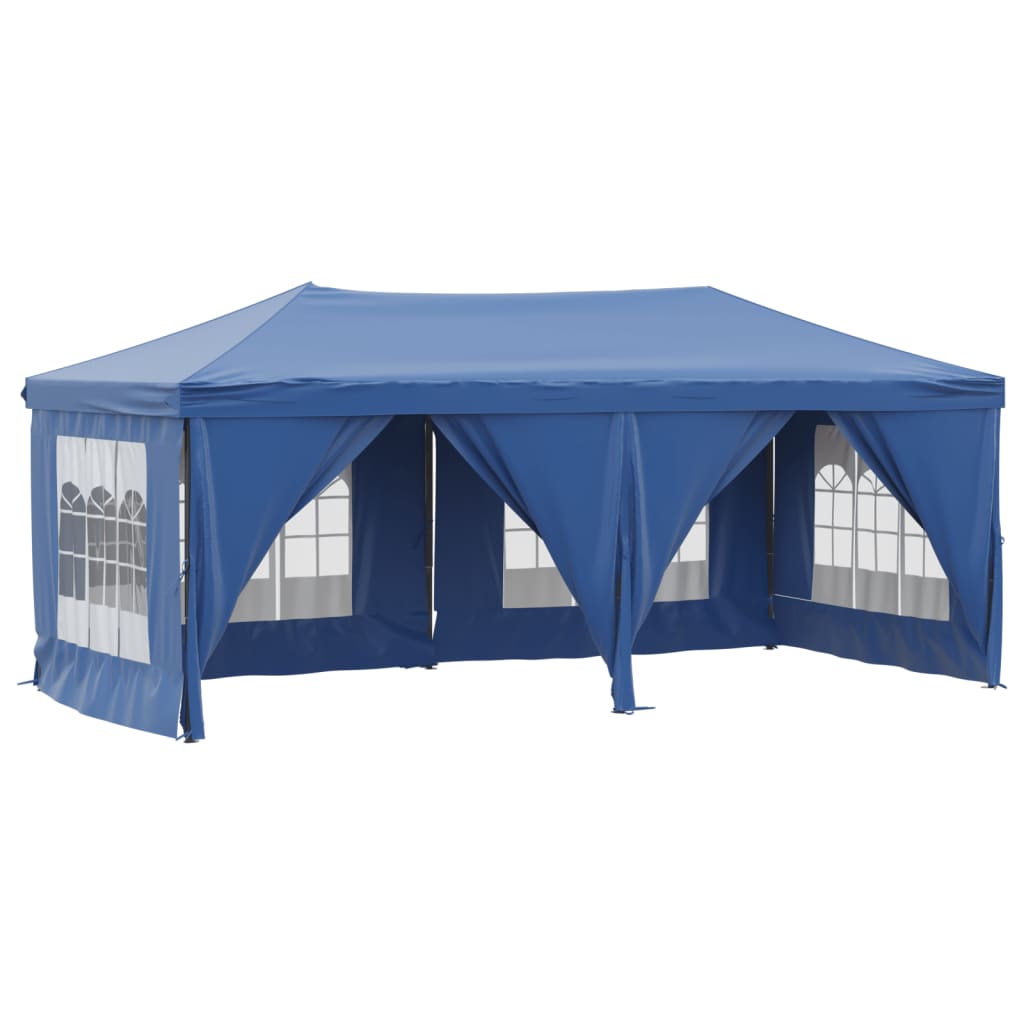 Partytent inklapbaar met zijwanden 3x6 m blauw is nu te koop bij PeponiXL, paradijselijk wonen!