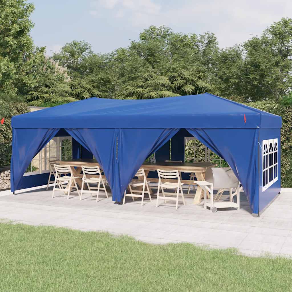 Partytent inklapbaar met zijwanden 3x6 m blauw is nu te koop bij PeponiXL, paradijselijk wonen!