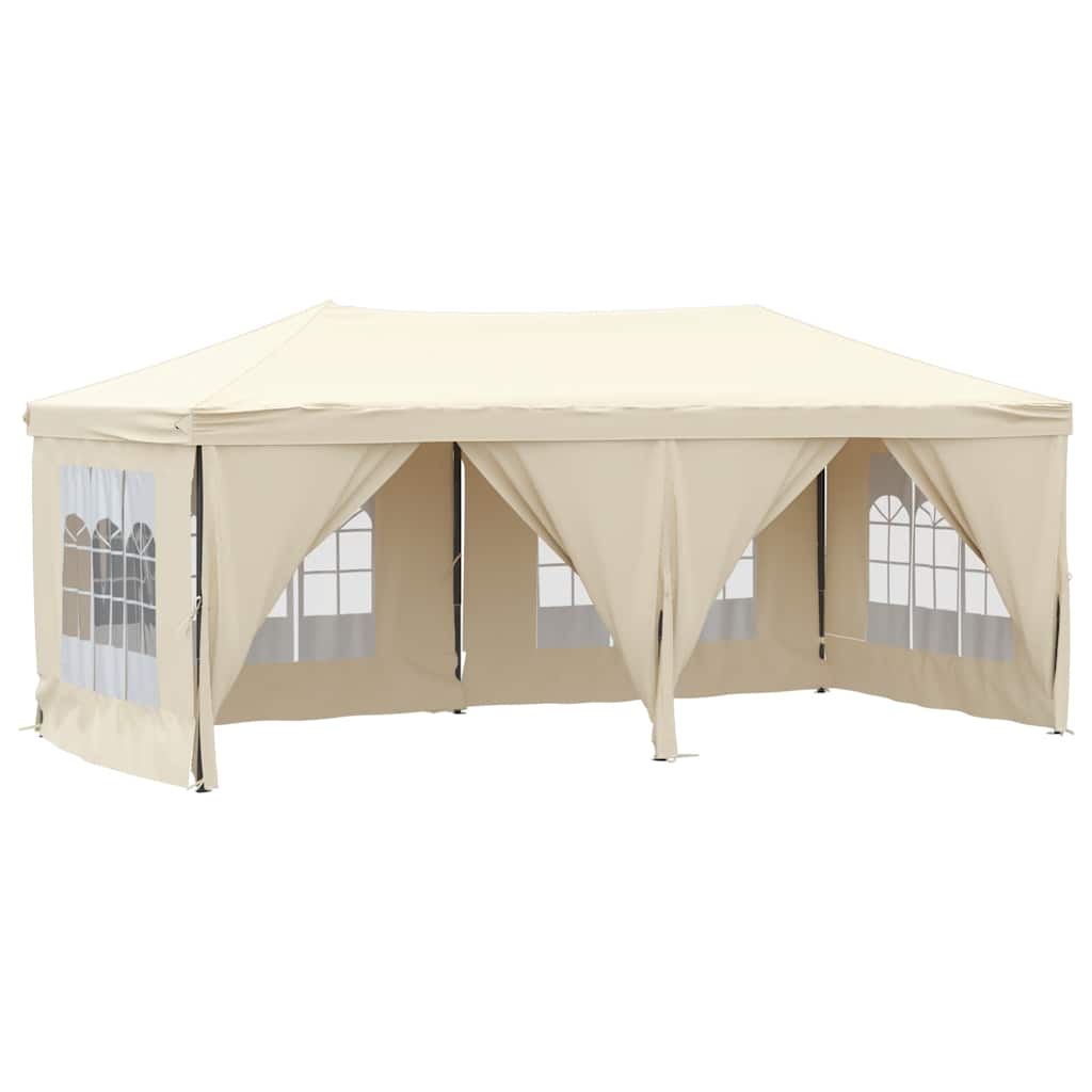 Partytent inklapbaar met zijwanden 3x6 m crèmekleurig is nu te koop bij PeponiXL, paradijselijk wonen!