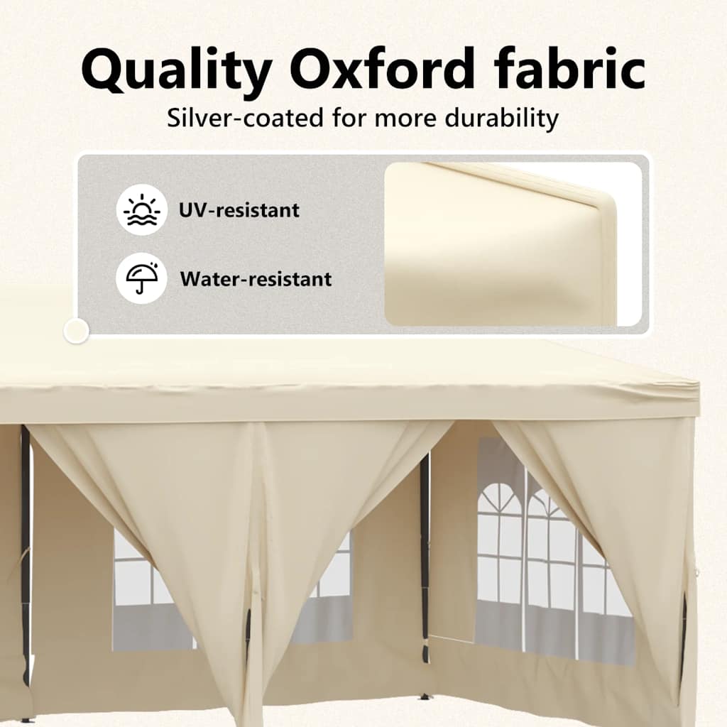 Partytent inklapbaar met zijwanden 3x6 m crèmekleurig is nu te koop bij PeponiXL, paradijselijk wonen!