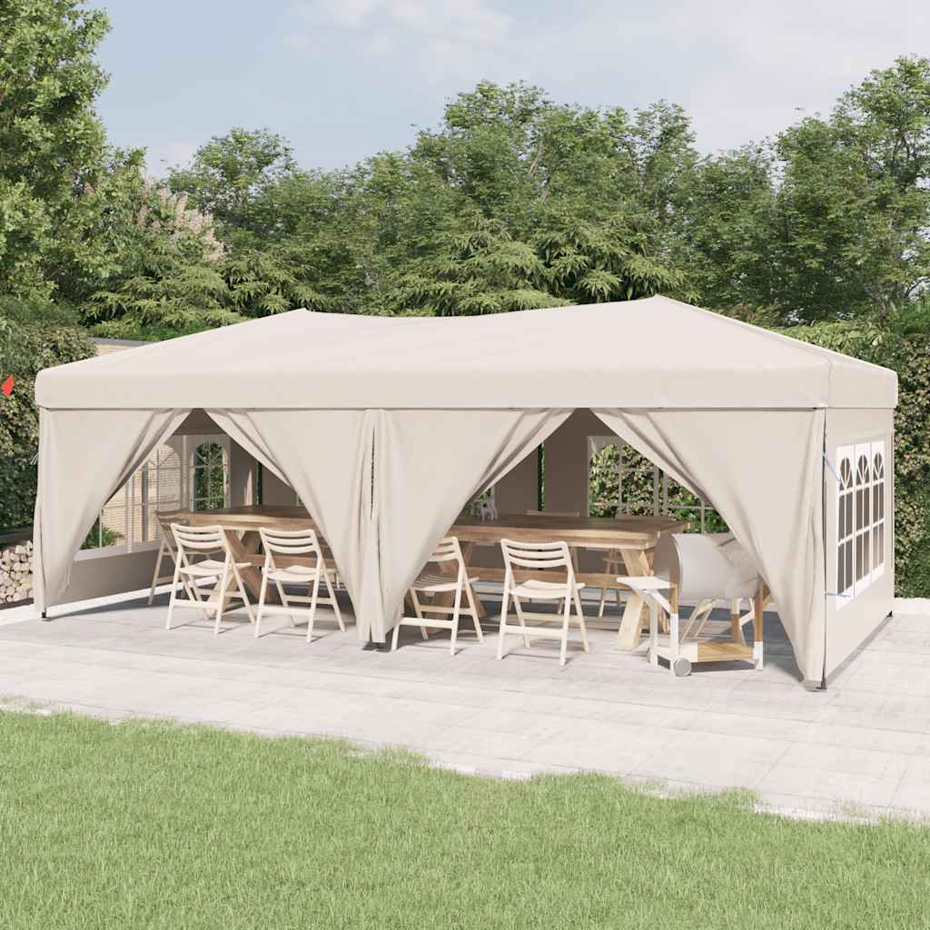 Partytent inklapbaar met zijwanden 3x6 m crèmekleurig is nu te koop bij PeponiXL, paradijselijk wonen!