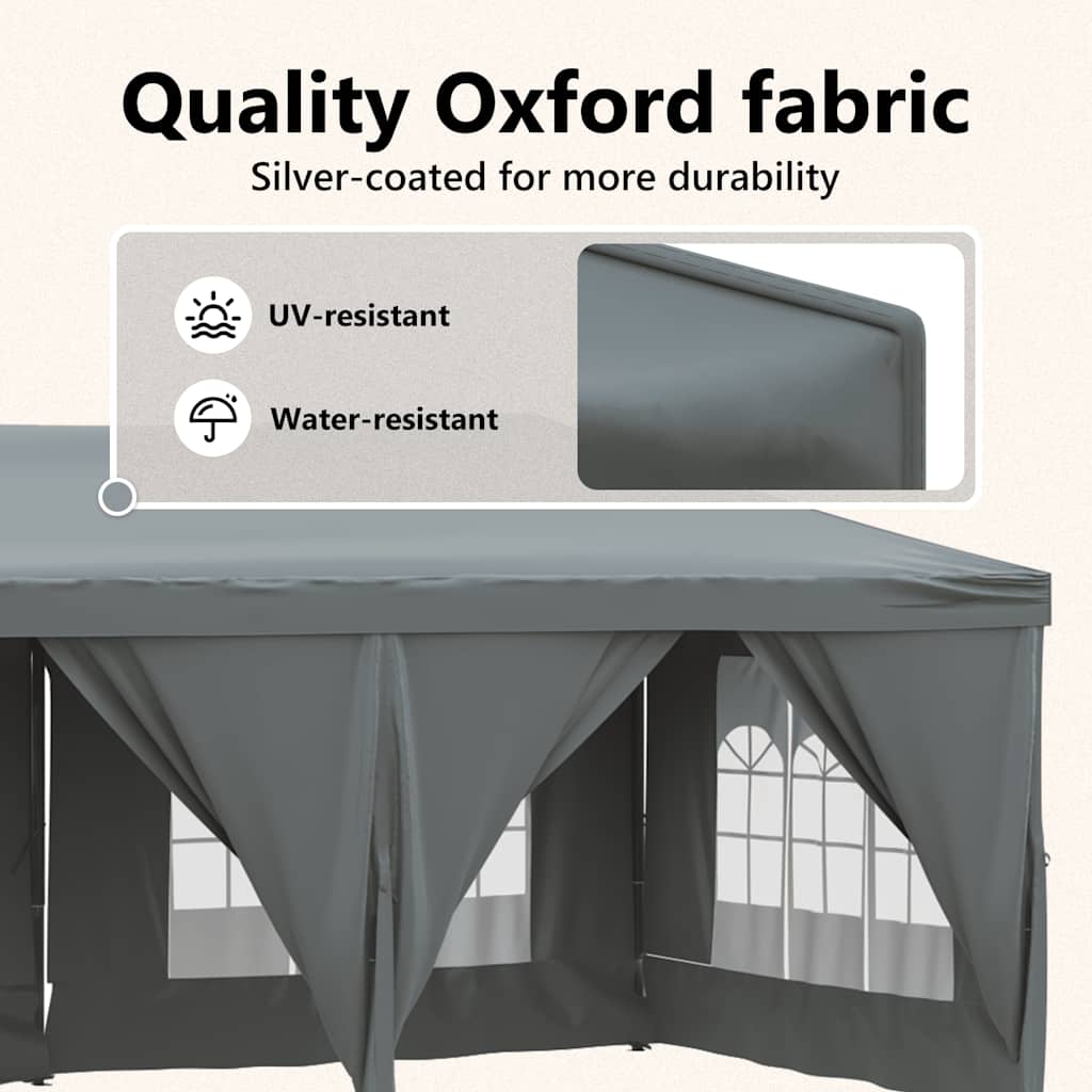 Partytent inklapbaar met zijwanden 3x6 m antracietkleurig is nu te koop bij PeponiXL, paradijselijk wonen!