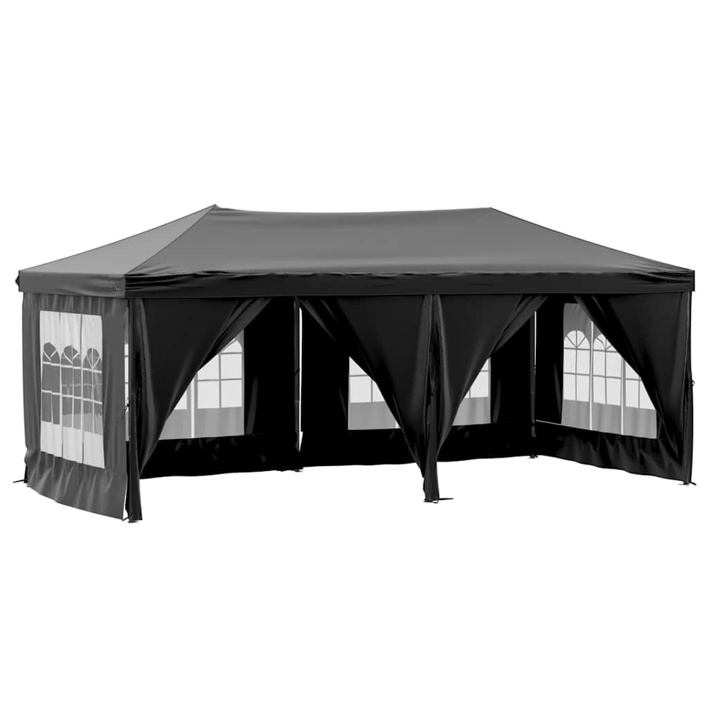 Partytent inklapbaar met zijwanden 3x6 m zwart is nu te koop bij PeponiXL, paradijselijk wonen!