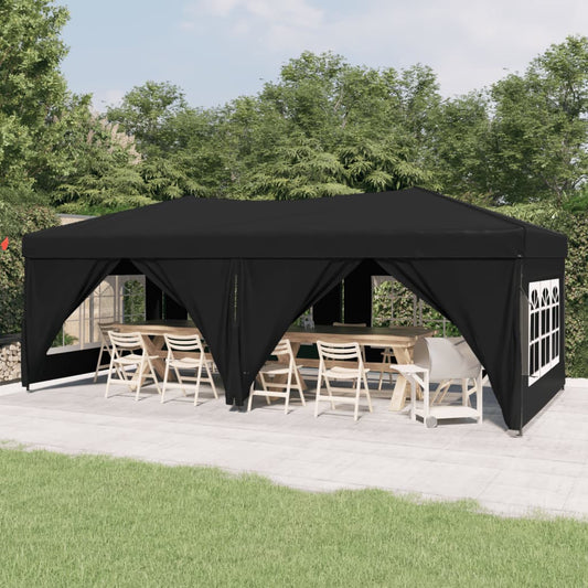 Partytent inklapbaar met zijwanden 3x6 m zwart is nu te koop bij PeponiXL, paradijselijk wonen!