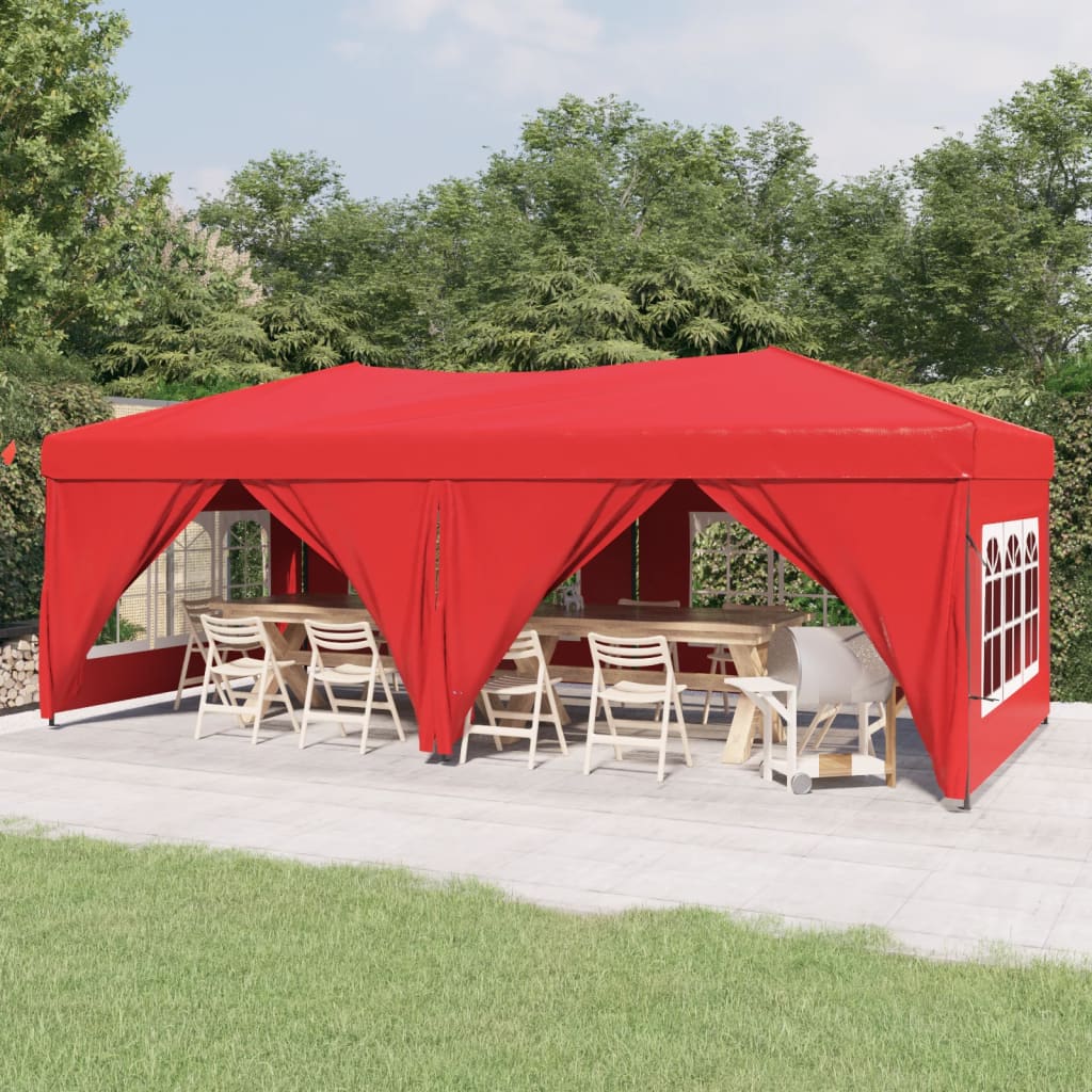 Partytent inklapbaar met zijwanden 3x6 m rood is nu te koop bij PeponiXL, paradijselijk wonen!
