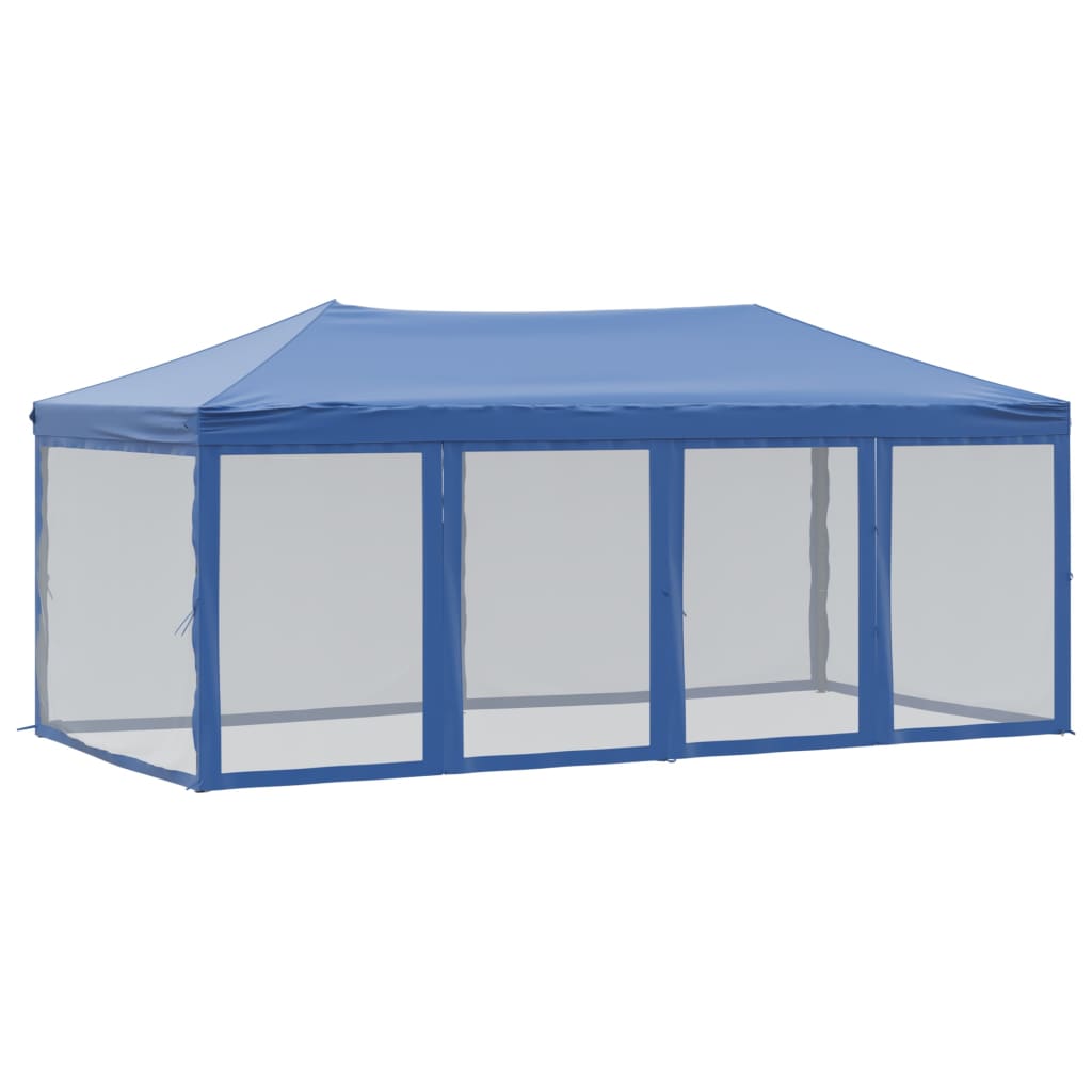 Partytent inklapbaar met zijwanden 3x6 m blauw is nu te koop bij PeponiXL, paradijselijk wonen!