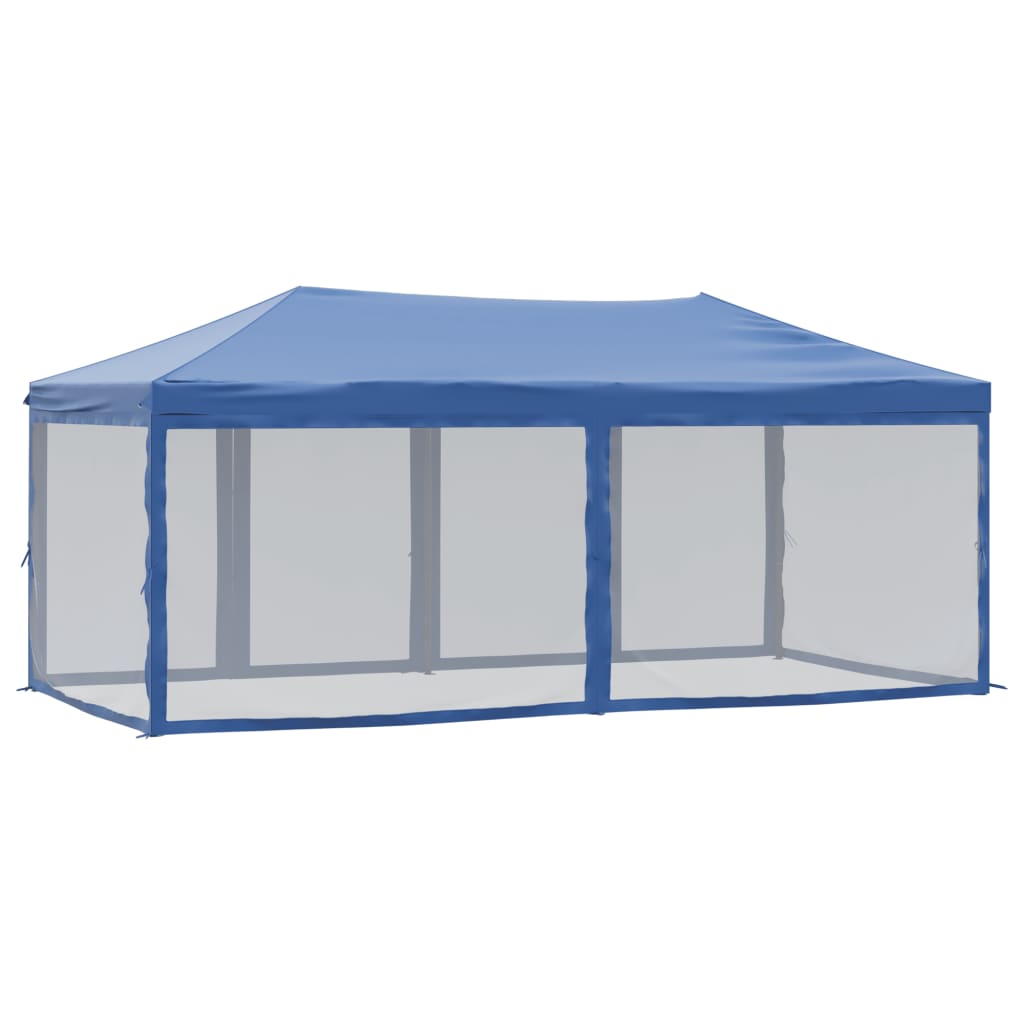 Partytent inklapbaar met zijwanden 3x6 m blauw is nu te koop bij PeponiXL, paradijselijk wonen!