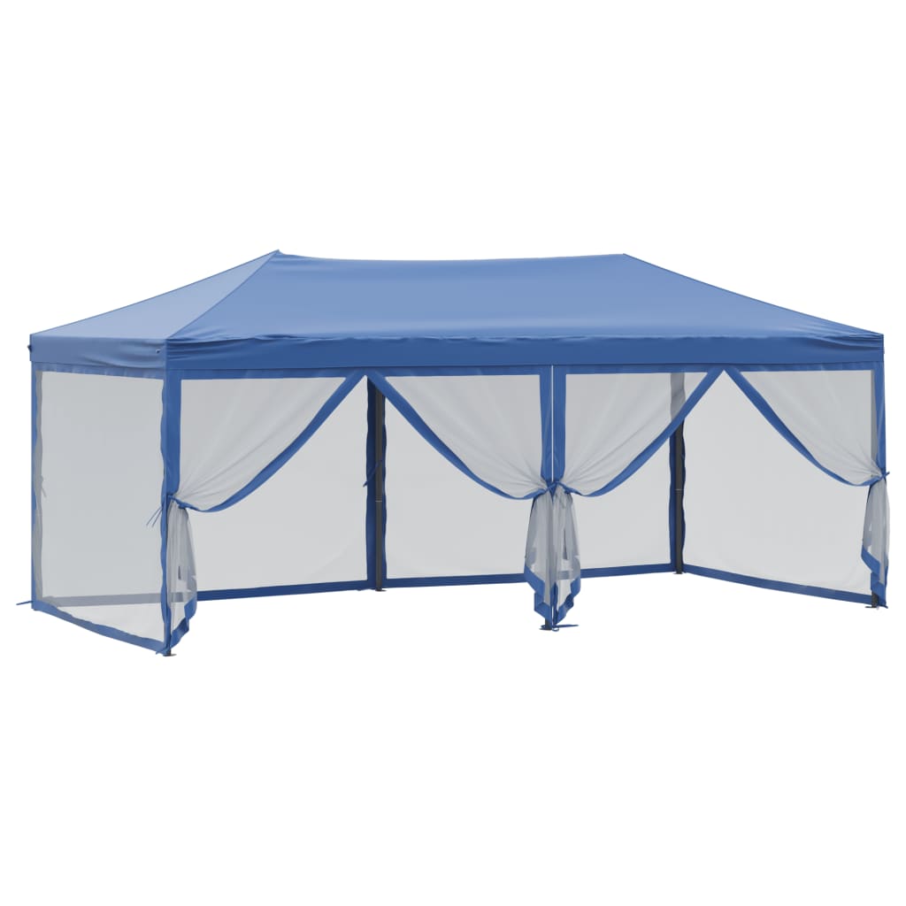 Partytent inklapbaar met zijwanden 3x6 m blauw is nu te koop bij PeponiXL, paradijselijk wonen!