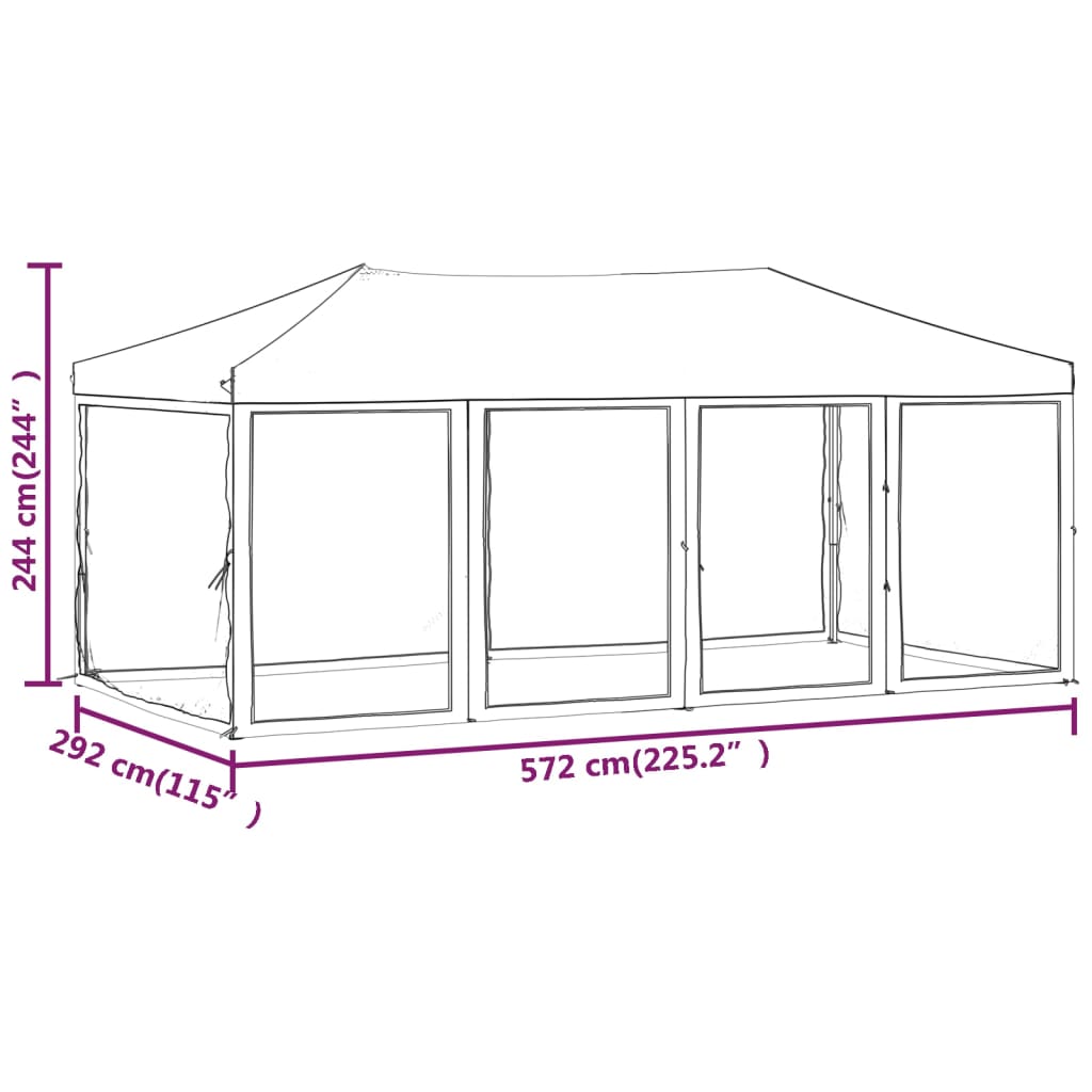 Partytent inklapbaar met zijwanden 3x6 m blauw is nu te koop bij PeponiXL, paradijselijk wonen!