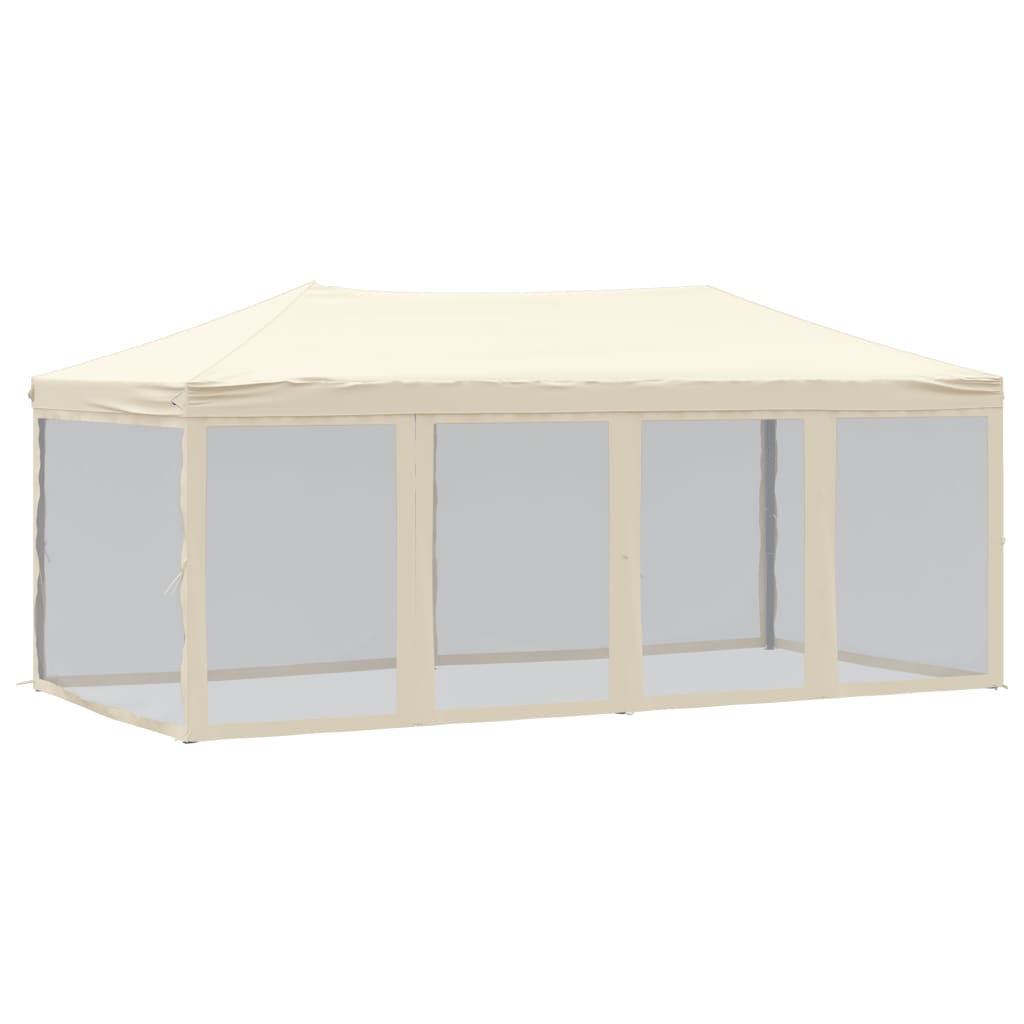 Partytent inklapbaar met zijwanden 3x6 m crèmekleurig is nu te koop bij PeponiXL, paradijselijk wonen!