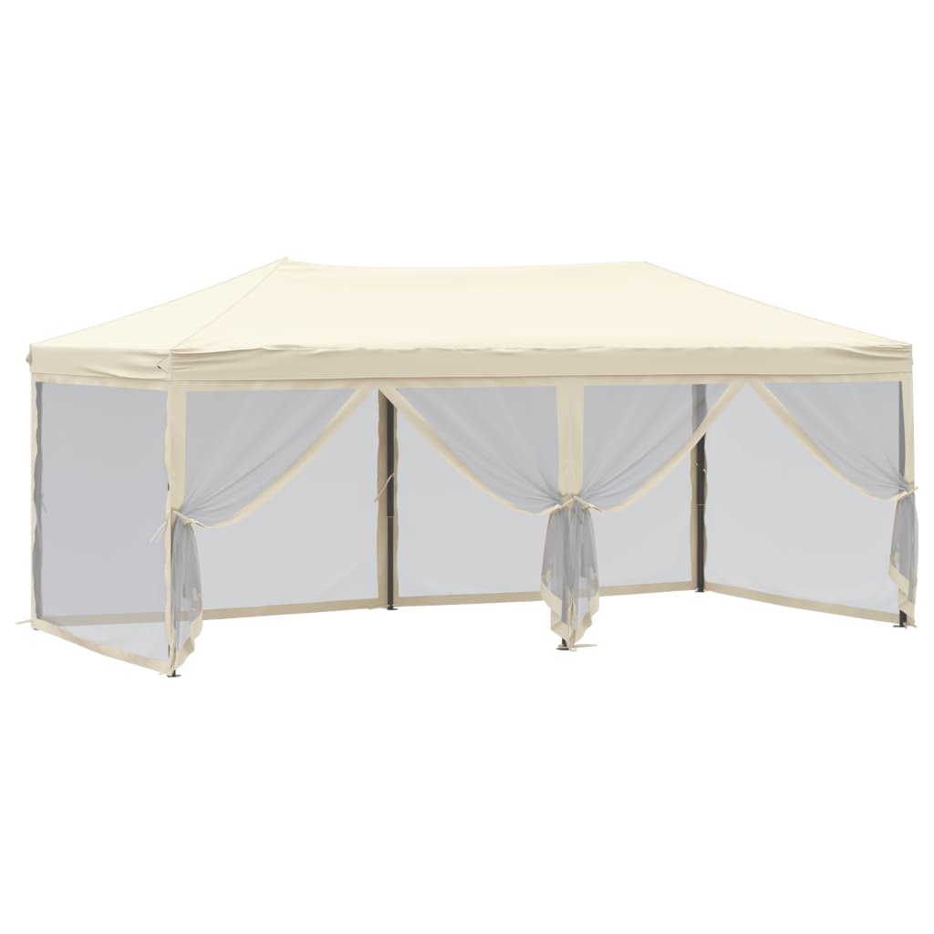 Partytent inklapbaar met zijwanden 3x6 m crèmekleurig is nu te koop bij PeponiXL, paradijselijk wonen!