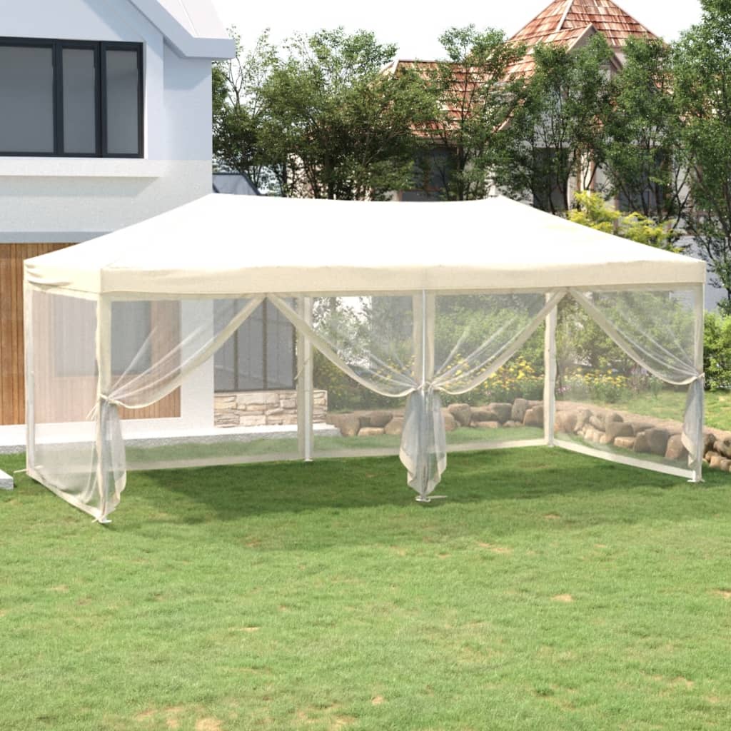 Partytent inklapbaar met zijwanden 3x6 m crèmekleurig is nu te koop bij PeponiXL, paradijselijk wonen!