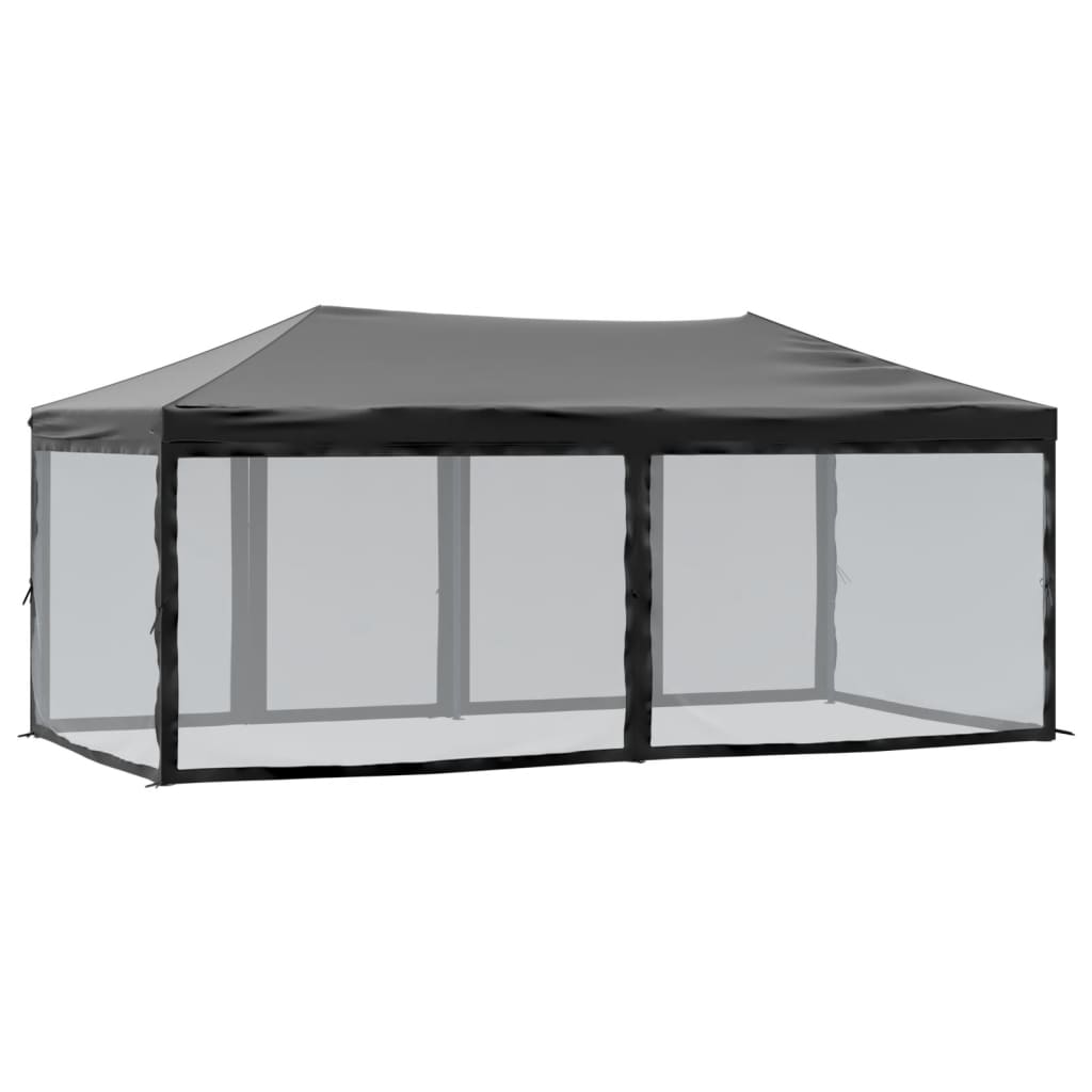 Partytent inklapbaar met zijwanden 3x6 m zwart is nu te koop bij PeponiXL, paradijselijk wonen!