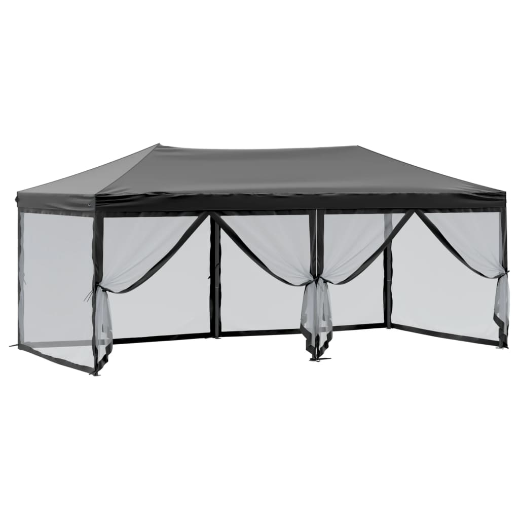 Partytent inklapbaar met zijwanden 3x6 m zwart is nu te koop bij PeponiXL, paradijselijk wonen!