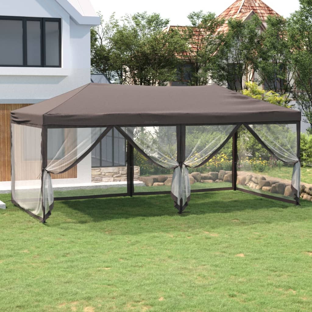 Partytent inklapbaar met zijwanden 3x6 m taupe is nu te koop bij PeponiXL, paradijselijk wonen!