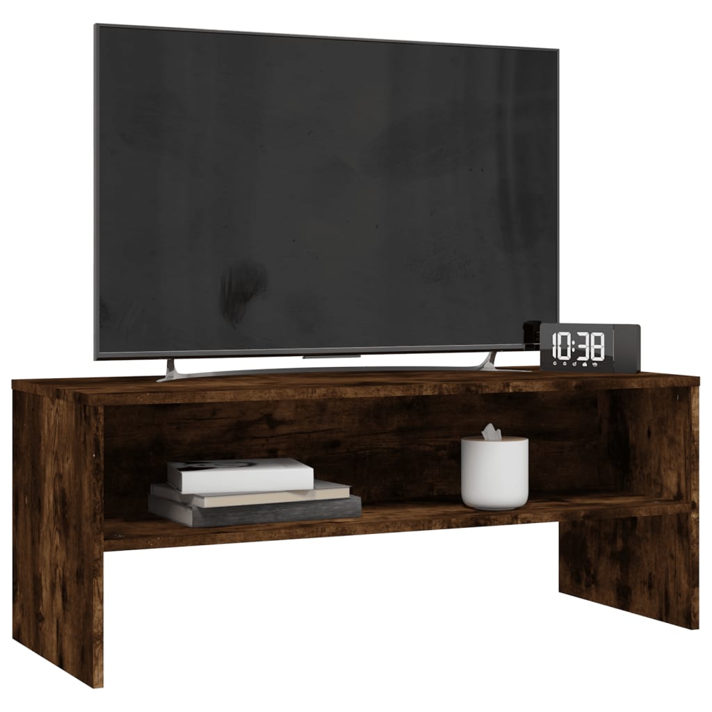 Tv-meubel 100x40x40 cm bewerkt hout gerookt eikenkleurig is nu te koop bij PeponiXL, paradijselijk wonen!