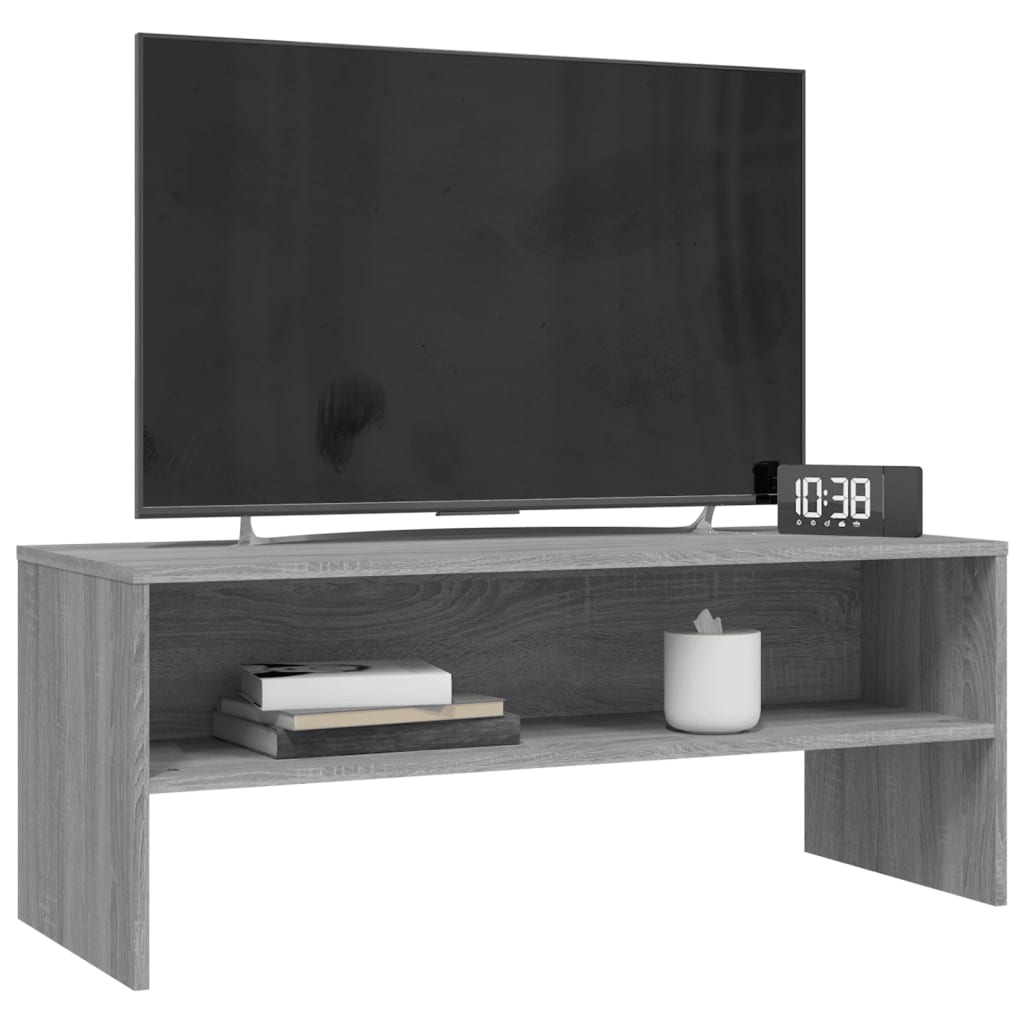 Tv-meubel 100x40x40 cm bewerkt hout grijs sonoma eikenkleurig is nu te koop bij PeponiXL, paradijselijk wonen!