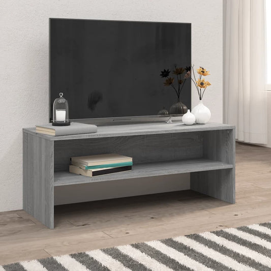 Tv-meubel 100x40x40 cm bewerkt hout grijs sonoma eikenkleurig is nu te koop bij PeponiXL, paradijselijk wonen!