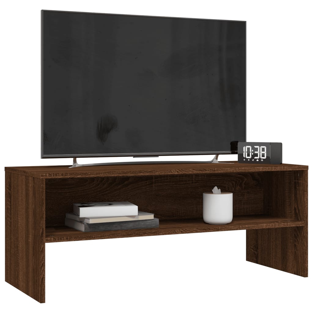 Tv-meubel 100x40x40 cm bewerkt hout bruin eikenkleur is nu te koop bij PeponiXL, paradijselijk wonen!