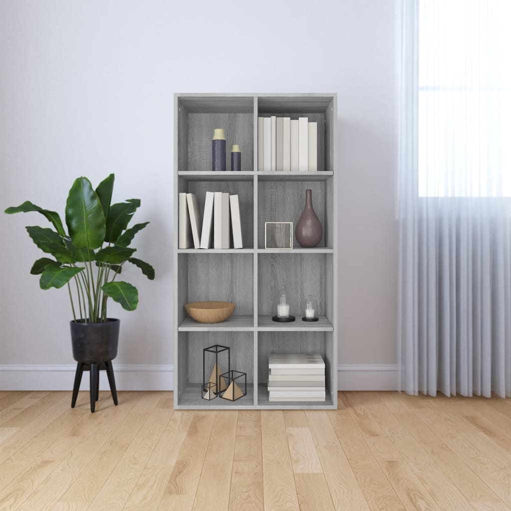 Boekenkast 66x30x130 cm bewerkt hout sonoma grijs is nu te koop bij PeponiXL, paradijselijk wonen!