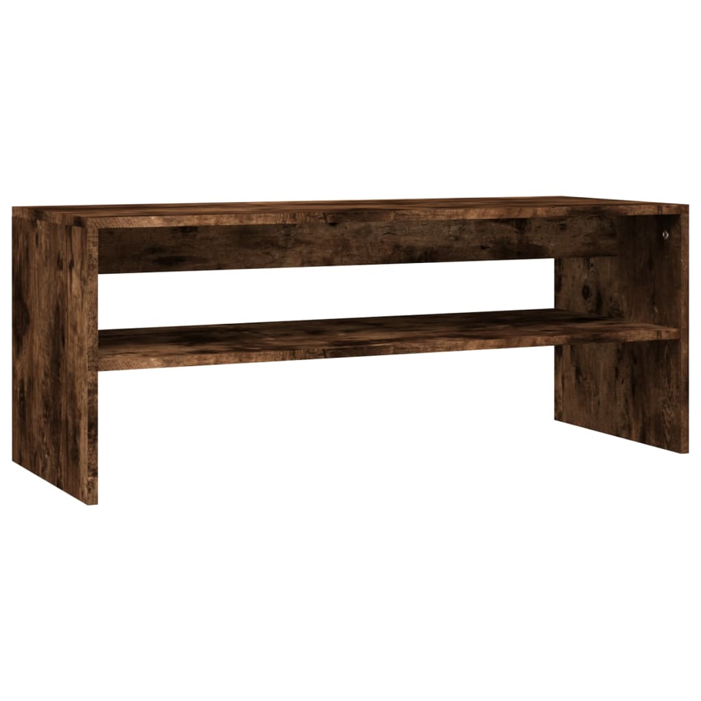 Salontafel 100x40x40 cm bewerkt hout gerookt eikenkleurig is nu te koop bij PeponiXL, paradijselijk wonen!