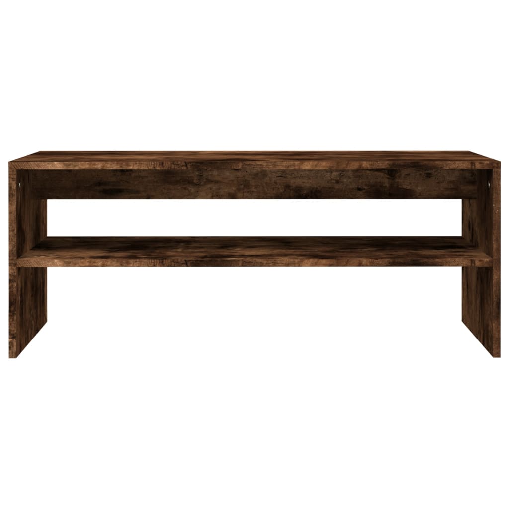 Salontafel 100x40x40 cm bewerkt hout gerookt eikenkleurig is nu te koop bij PeponiXL, paradijselijk wonen!